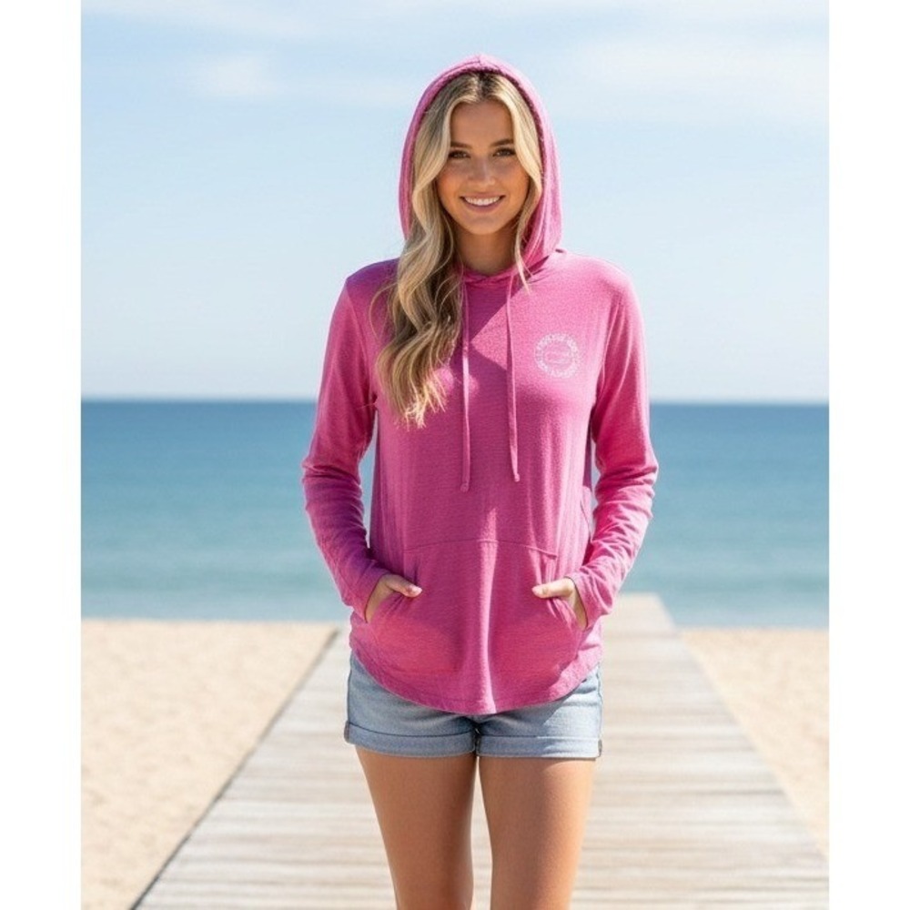 Vineyard Vines Hoodie Women's XS Lightweight Pullover Whale Logo Drawstring Pink